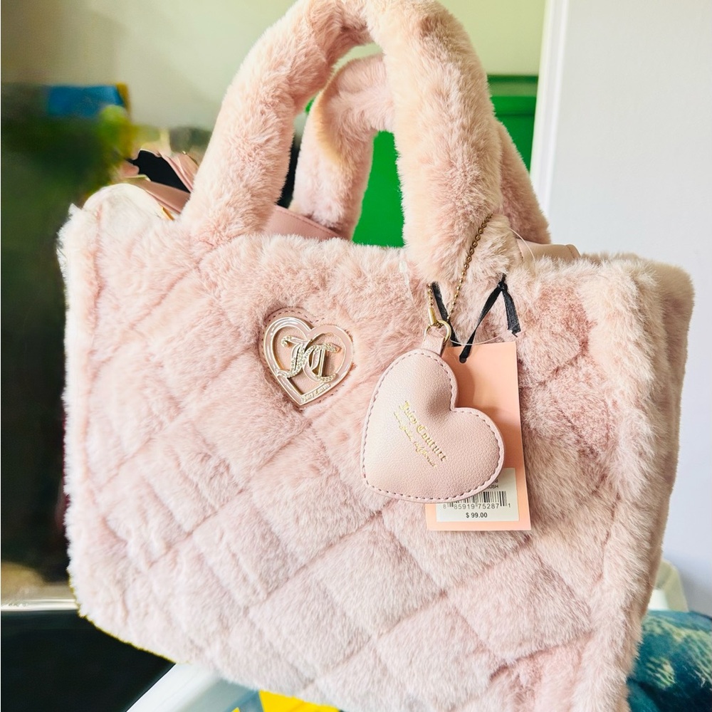 Chic Pink Faux Fur Handbag Juicy Couture tote bag